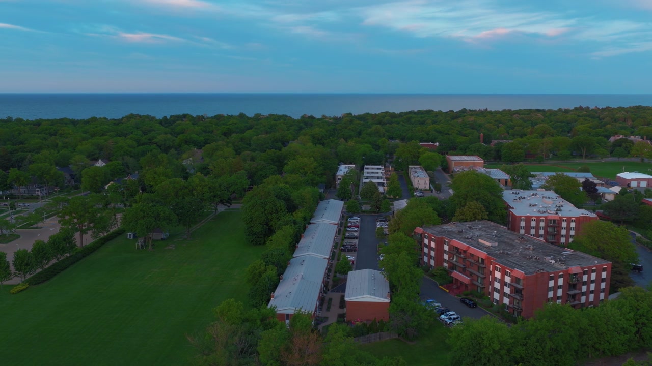 Highland Park Illinois Lake Michigan Coastline. An atmospheric transition clip for travel vlogs, video essays, and relaxing meditation content.