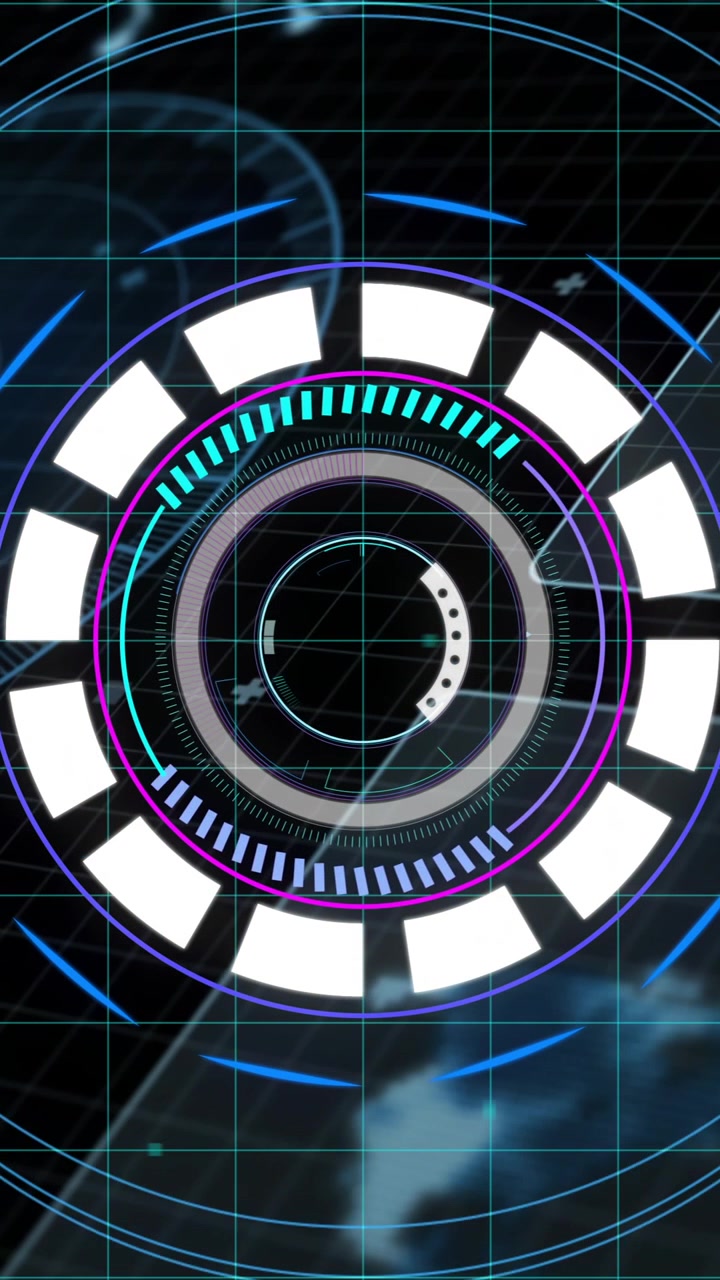 Animation of scope scanning with data processing on black background