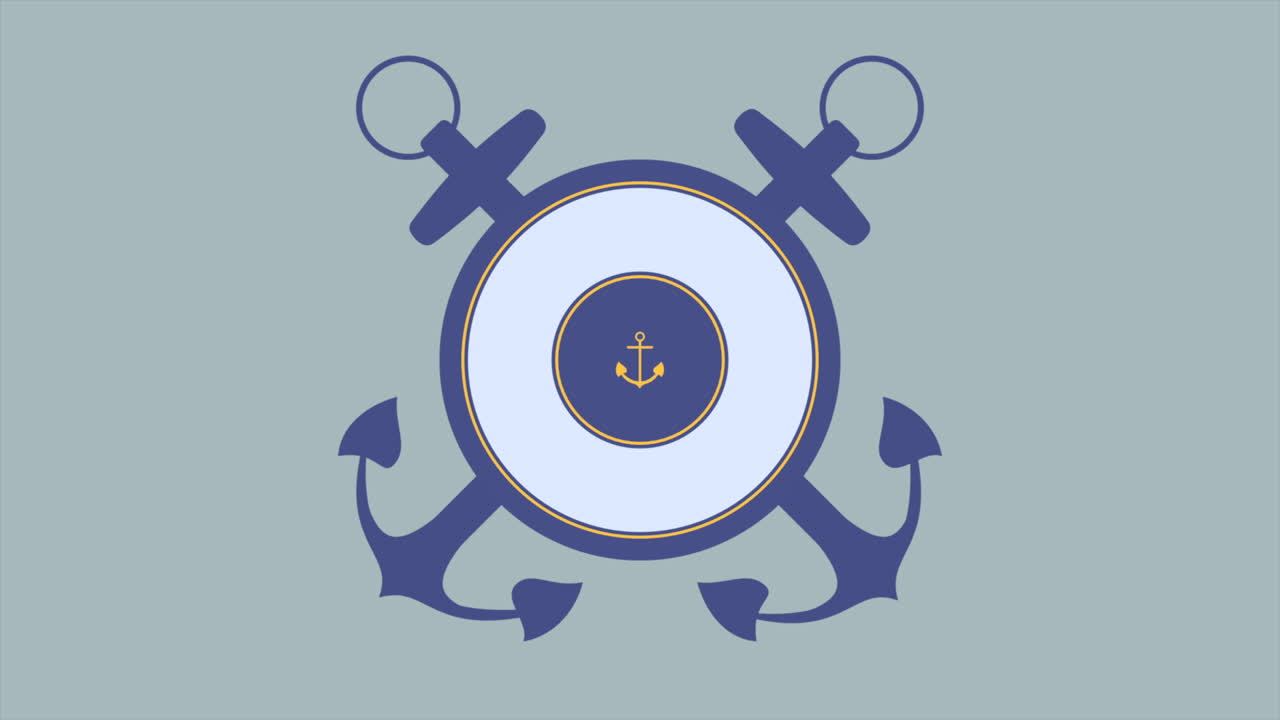 파란색 배경에 군사 해군 바다 앵커