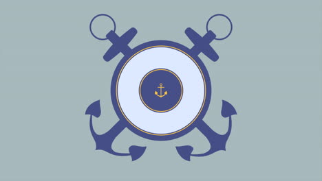 Military-navy-sea-anchor-on-blue-background