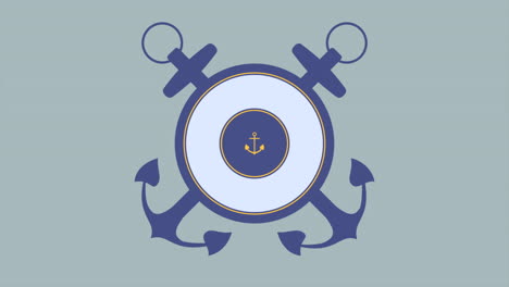 ancla de mar de la marina militar sobre fondo azul