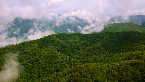 moody drone shot over the great smoky mountains.