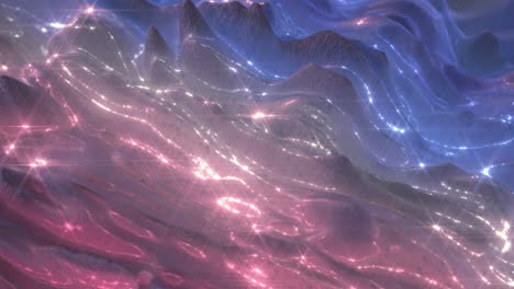 pink blue shiny oscillating surface 3d render seamless loop animation