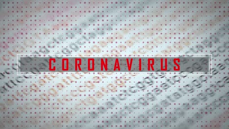 coronavirus text against letters on paper spinning