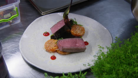 gourmet steak dish