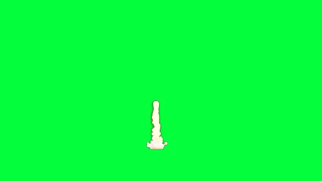 animación de humo de lanzamiento de cohete en pantalla verde