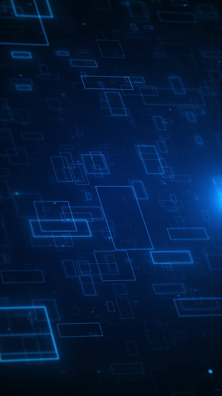 Futuristic technology animation science fiction digital background with transparent screen surface