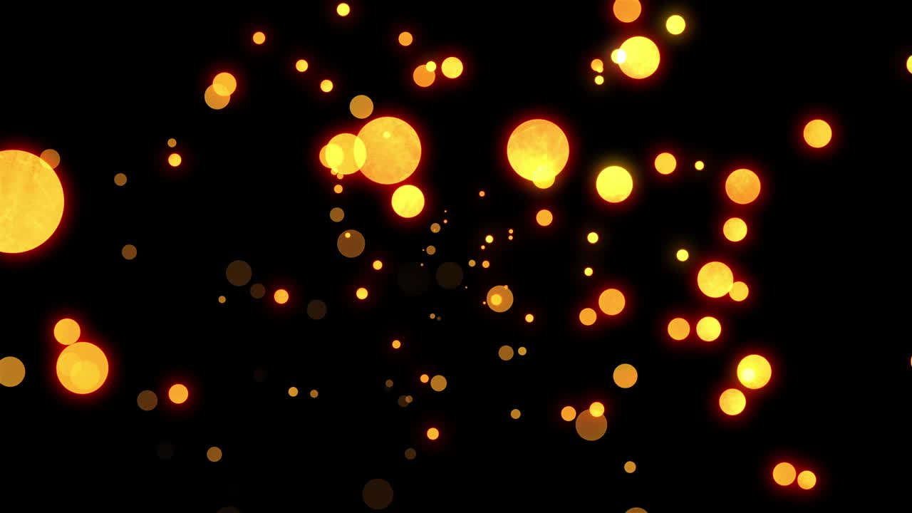 Abstract motion background shining gold Bokeh Seamless 4K loop video animation. Looped Dotted Neon particles background. Abstract Loop Bokeh glamour lights background for greetings and celebration.