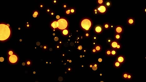 fondo de movimiento abstracto brillante bokeh dorado animación de video de bucle 4k sin costuras. fondo de partículas de neón punteadas en bucle. fondo de luces de glamour bokeh de bucle abstracto para saludos y celebraciones.