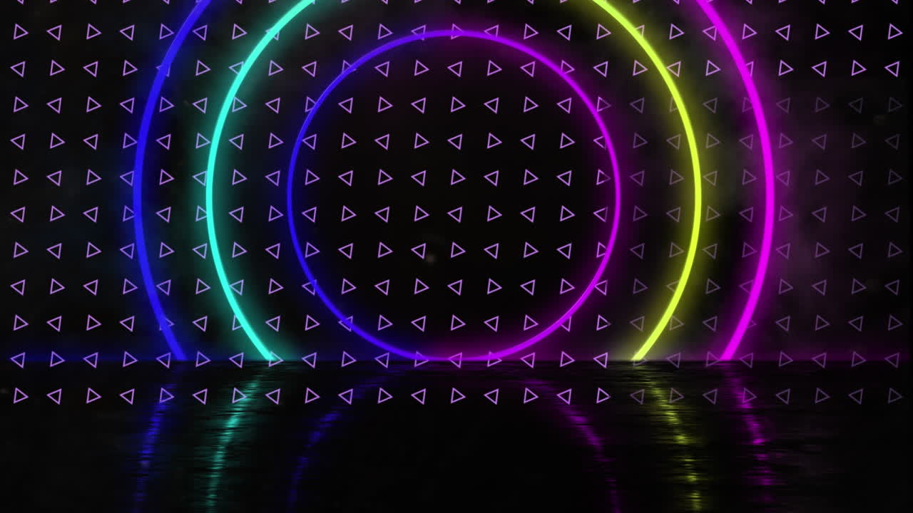검은색 배경 위의 네온 모양의 애니메이션