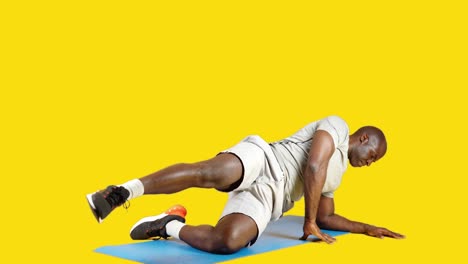 man performing leg and glute exercises