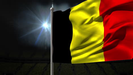 Belgium-national-flag-waving-on-flagpole