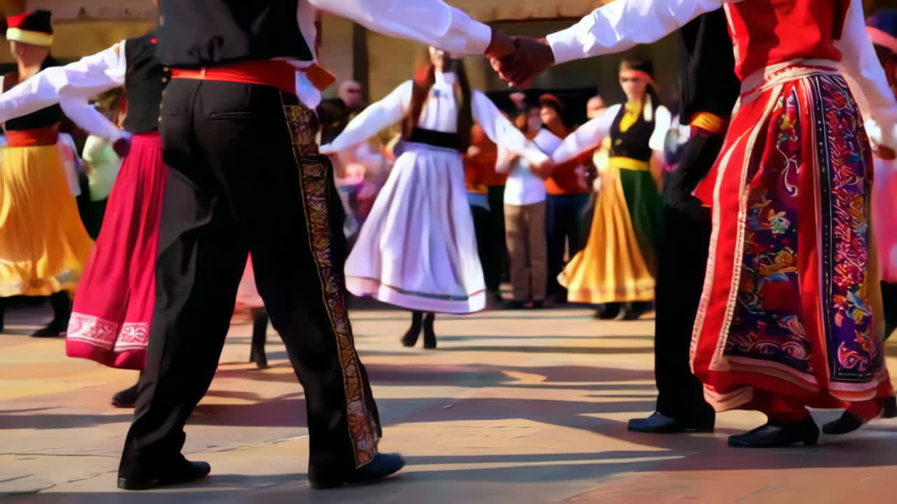 Folk Dance Performance in Traditional Costumes