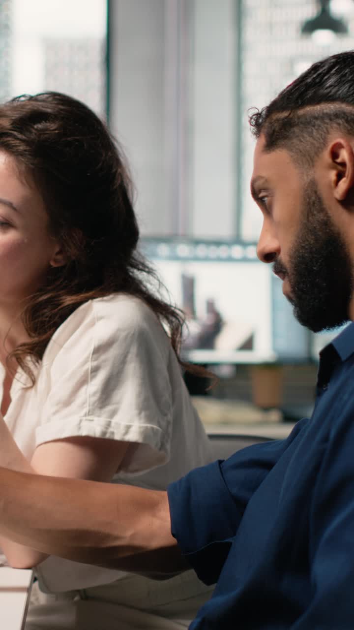 Vertical Video Engineer and property developer working with architectural design software