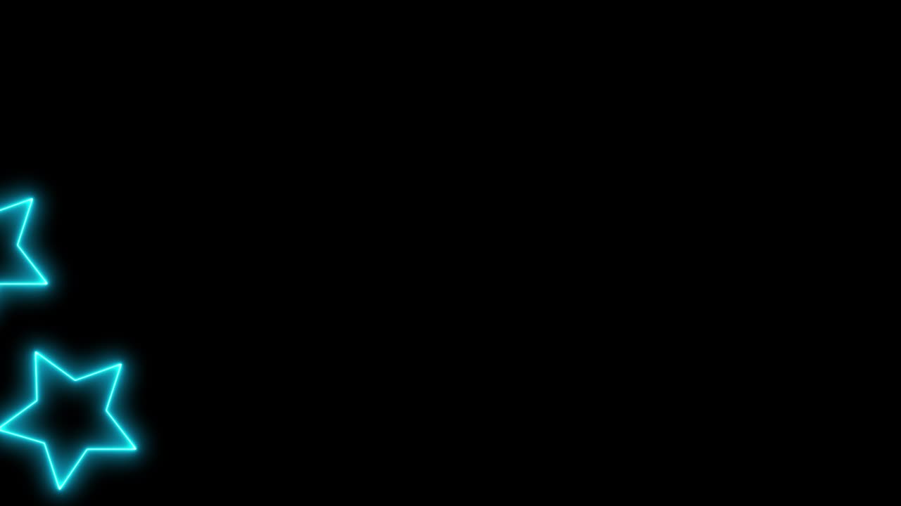 Light blue star neon glowing animation motion graphics