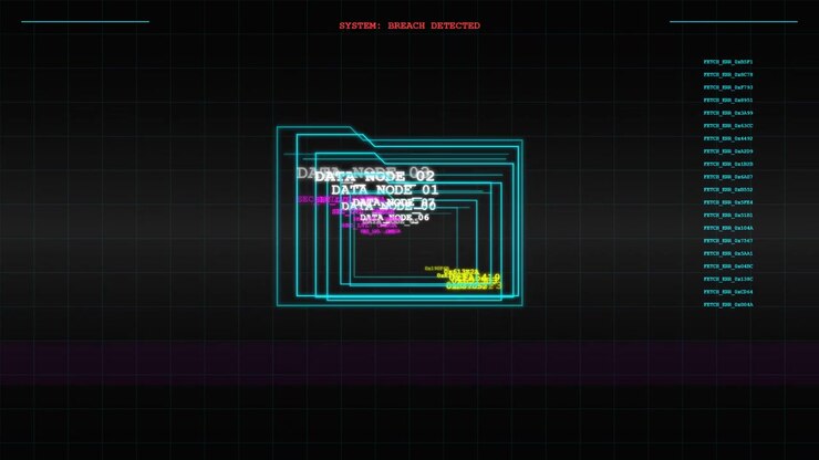 Digital Data Monitoring Interface with System Breach and Override Alerts