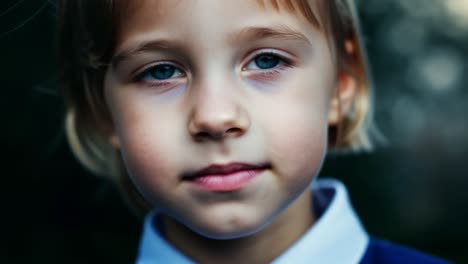 portrait of a young girl with blue eyes smiling