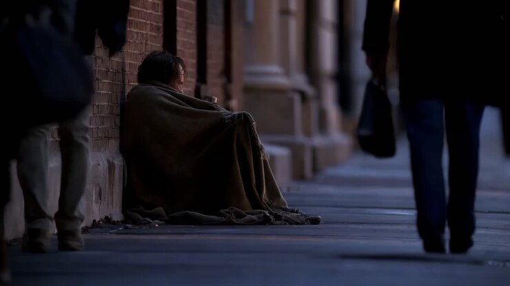 Homeless Person on a City Street