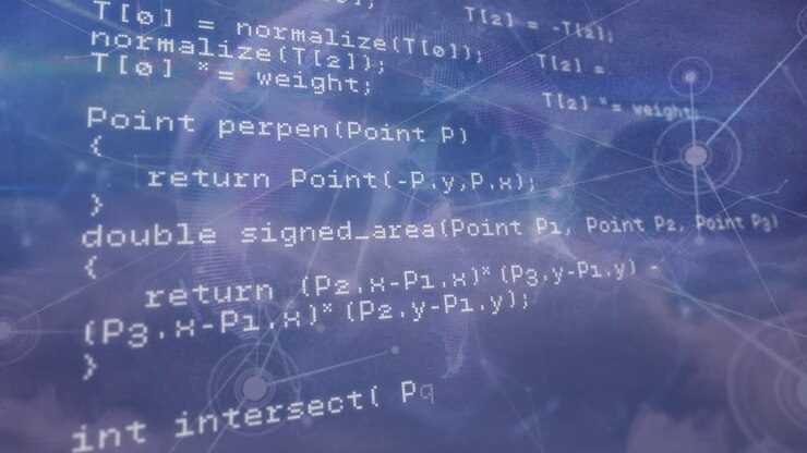Animation of networks of connections and data processing over sky