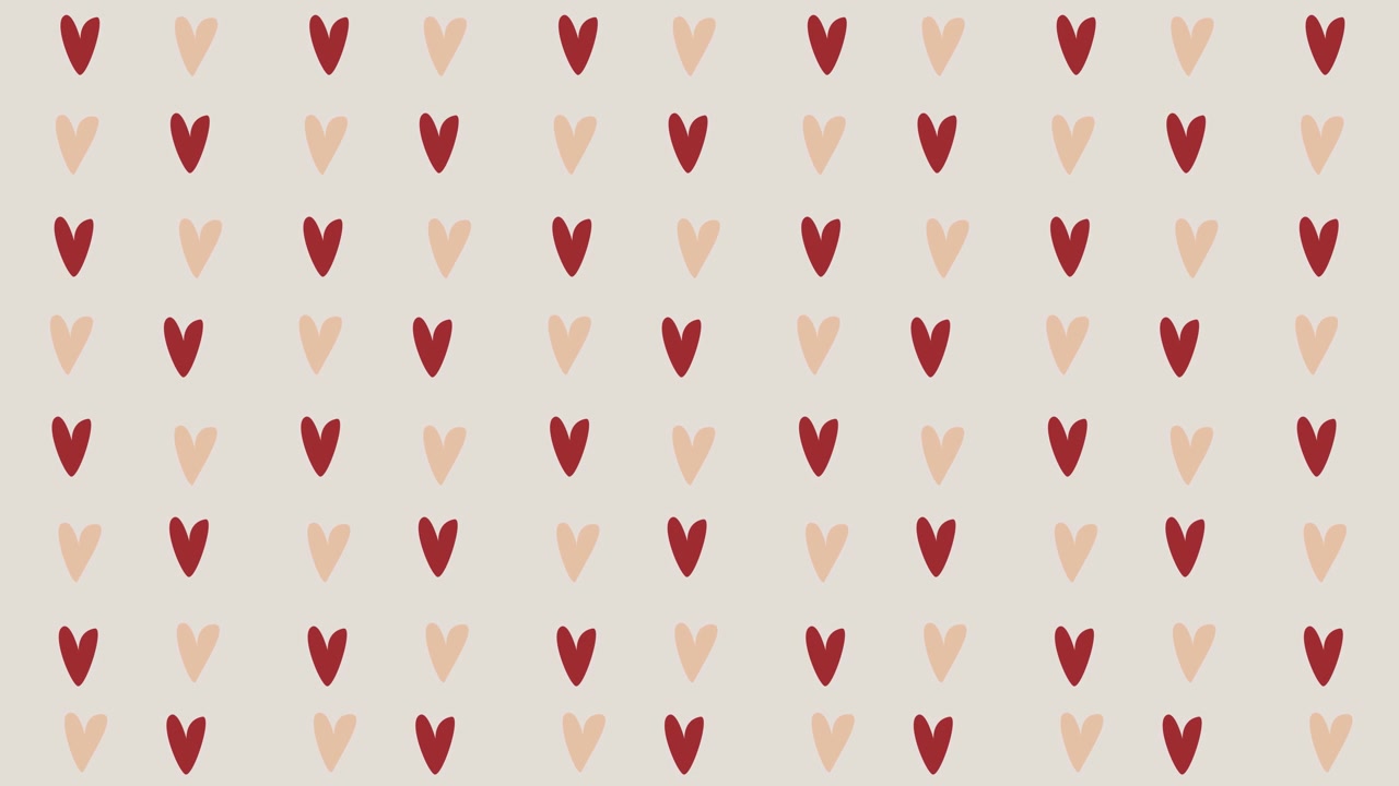 Seamless Loop of Animated Hand-Drawn Heart Pattern