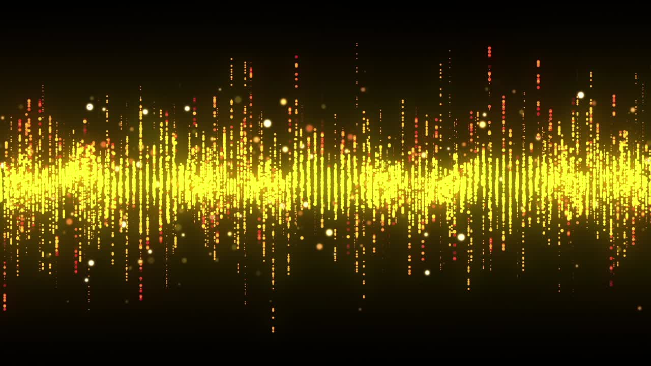 Golden Sound Wave Visualization with Particles
