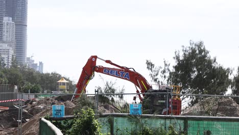 excavator working on a construction site