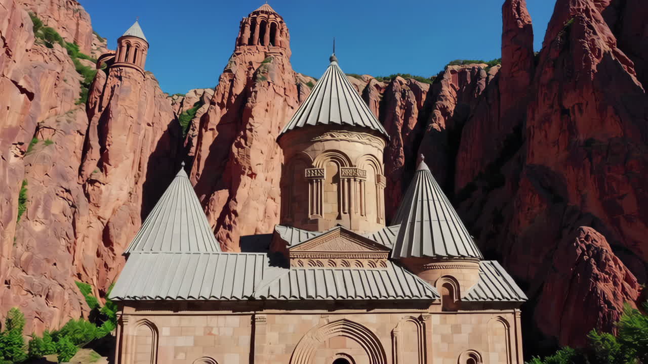 Ancient Georgian Monastery in Red Rock Mountains