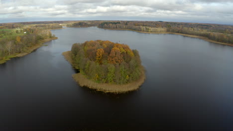 island in lake "meirans" - meiranu lake in latvia