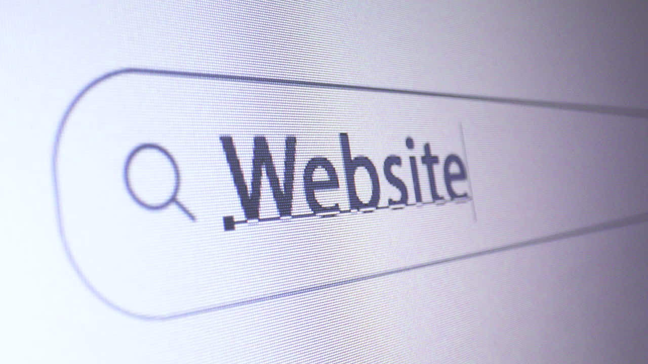 Browser bar with typed Website keyword on the computer screen, SEO Concept
