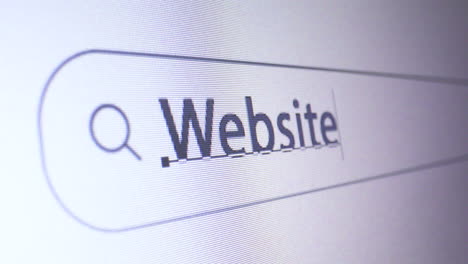 browser bar with typed website keyword on the computer screen, seo concept