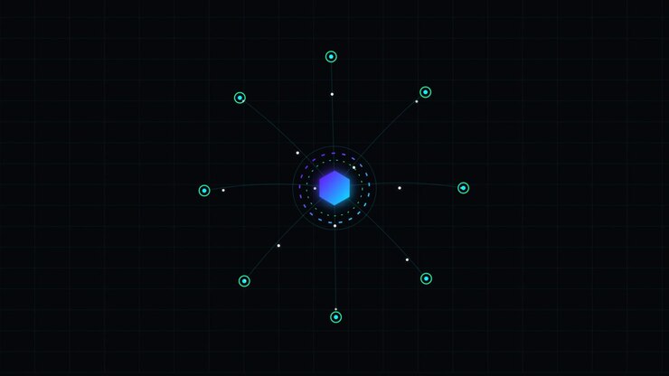 Abstract Digital Hexagon Node Network Animation