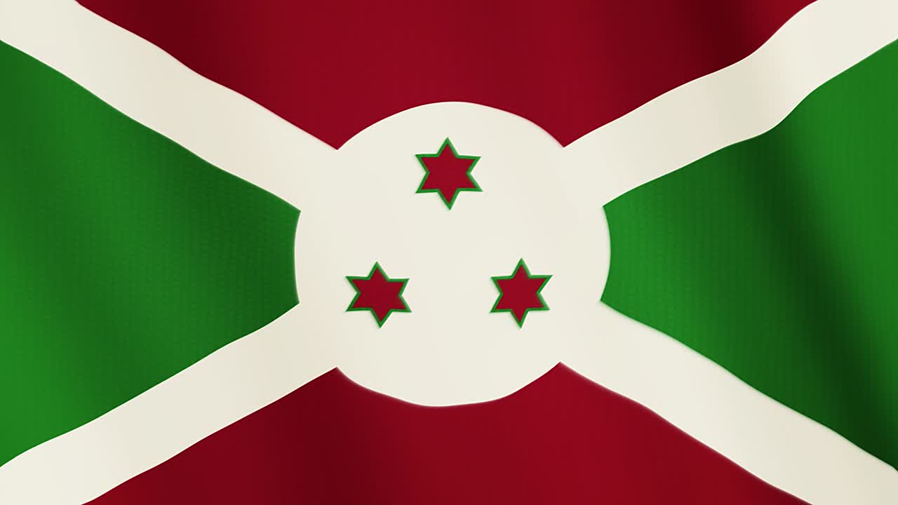 Burundi flag waving animation. Full Screen. Symbol of the country