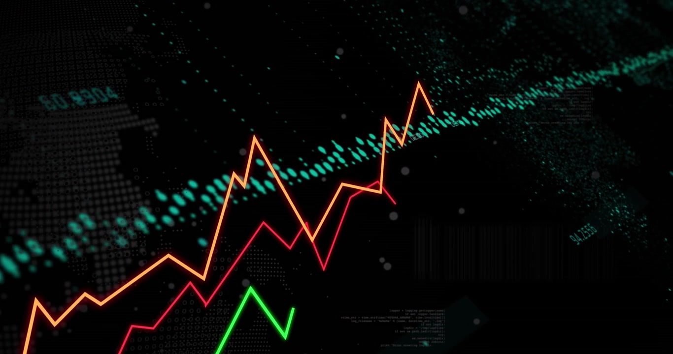 Animation of red pattern over data processing