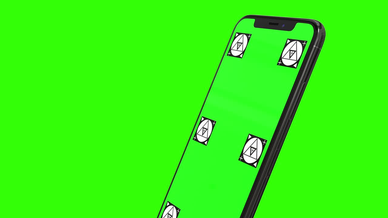 telefono intelligente isolato con schermo verde