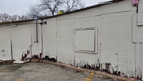 old rundown closed store front in economic downturn derelict and out of business