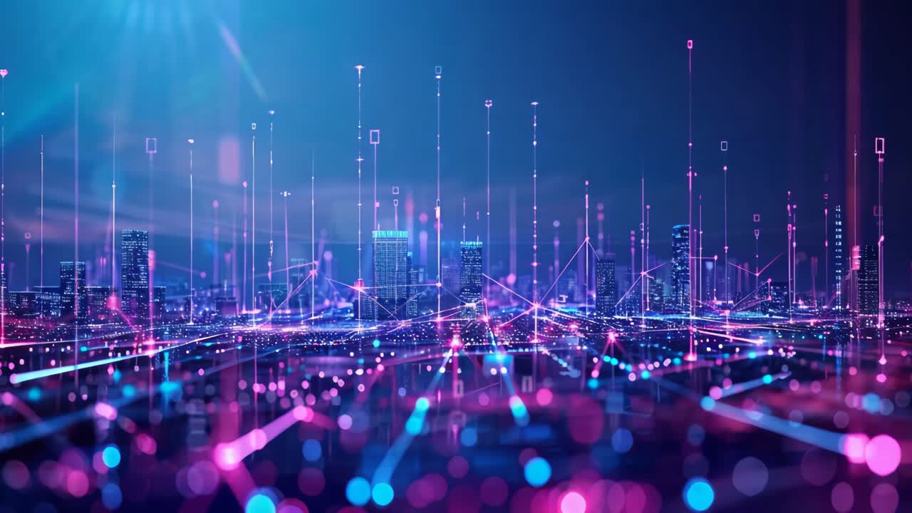 ciudad futurista en la noche