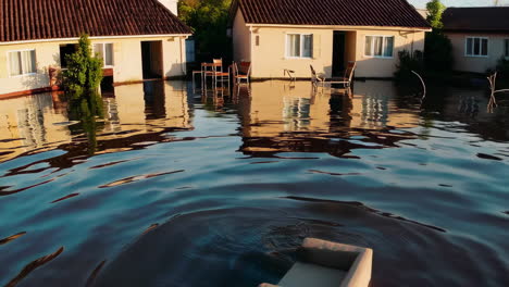 flooded house with furniture
