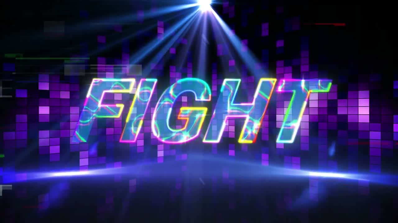 animación del texto de lucha sobre las formas