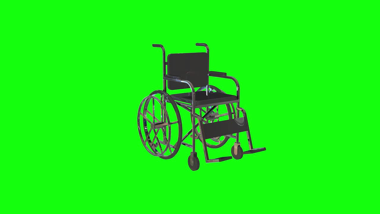 8 animations black wheelchair invalid hospital green screen 3d chroma key