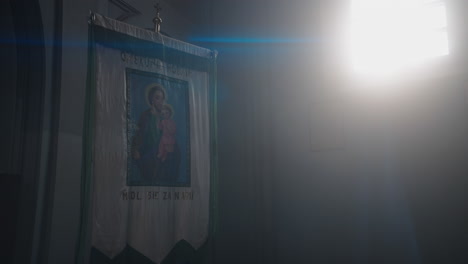 religious banner in a church