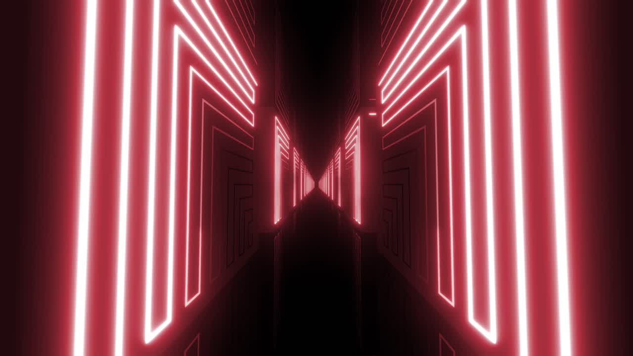 Neon Red Tunnel Corridor