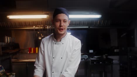 chef preparing food in a professional kitchen