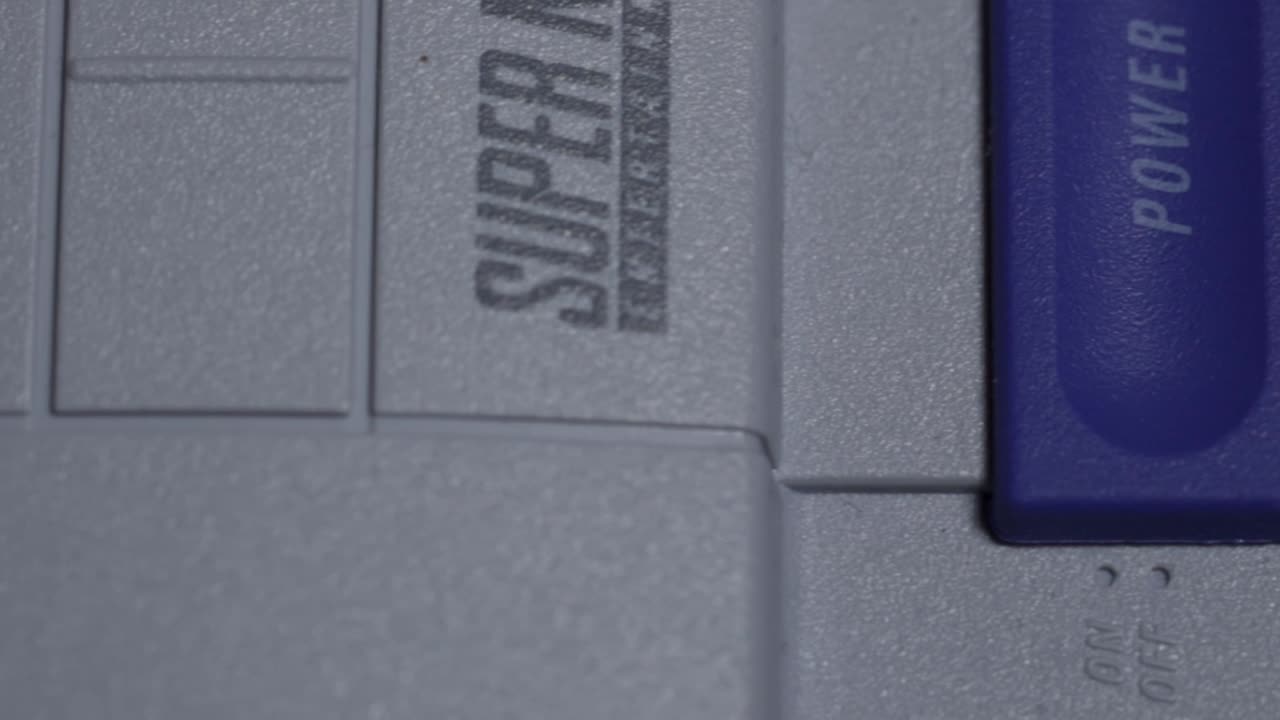 Macro View Of Super Nintendo Classic Edition Console And Controllers.