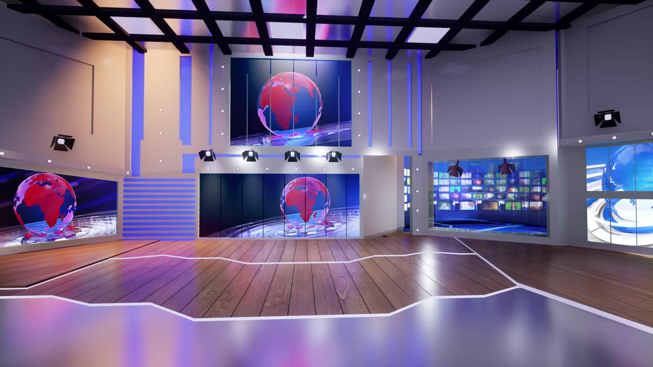 3D 가상 TV 스튜디오 뉴스