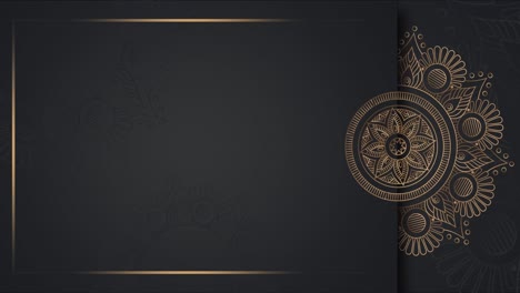 gold and black mandala ornament background looping smoothly, arabic islamic style for any purpose.