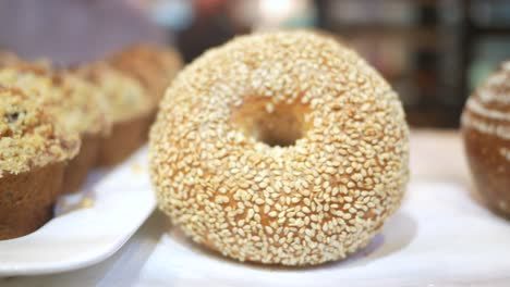 Baked-pastry-with-glass-window-in-the-bakery