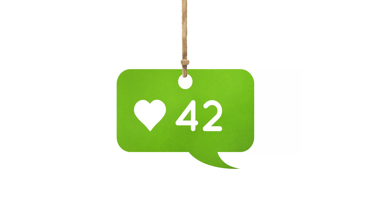 Casella di chat verde legata con numeri 4k