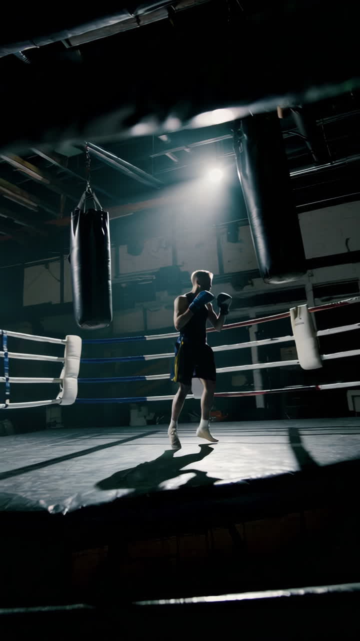 entrenamiento de boxeador en el ring