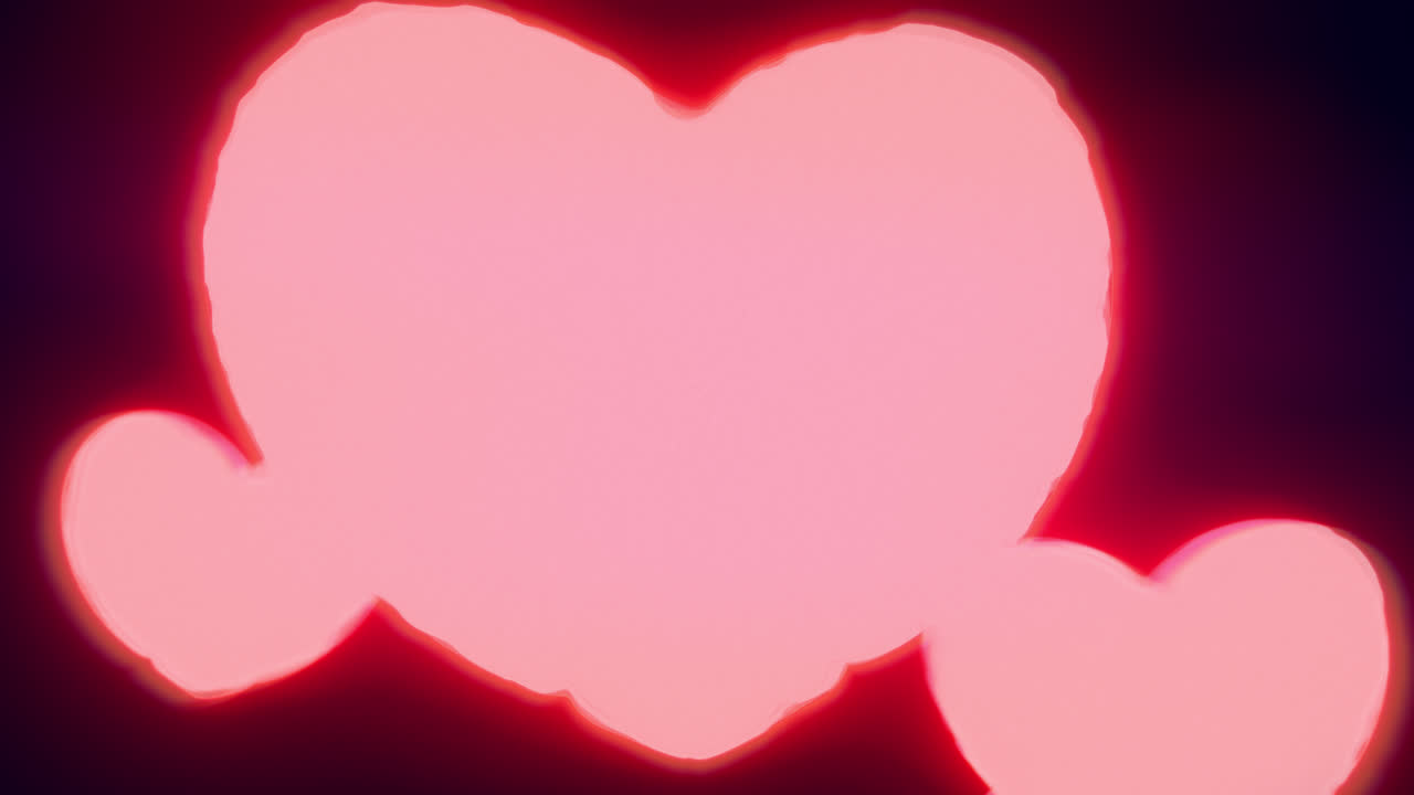 Red energy heart shapes on a dark background