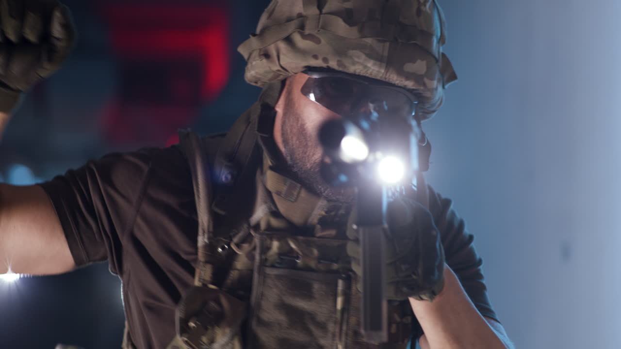 Soldier in Combat Ready Position